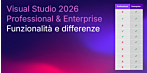 Visual Studio 2026 Professional o Enterprise: tutte le caratteristiche e le differenze in una tabella