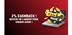 Maintenant il y a 2% de cashback sur tous les achats.