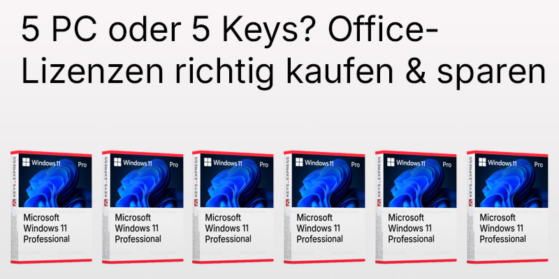 Office- & Windows-Lizenzen für kleine Firmen und Familien: 2, 3 oder 5 Geräte ausstatten und richtig sparen