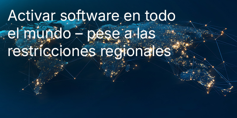 ¿Cómo se pueden evitar las restricciones regionales en la activación de software desde cualquier parte del mundo?