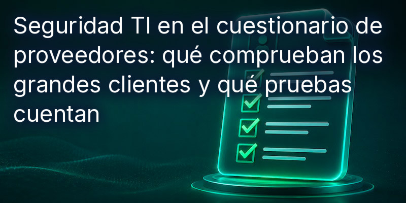 La seguridad informática en el cuestionario para proveedores: qué comprueban los principales clientes y qué documentación es importante