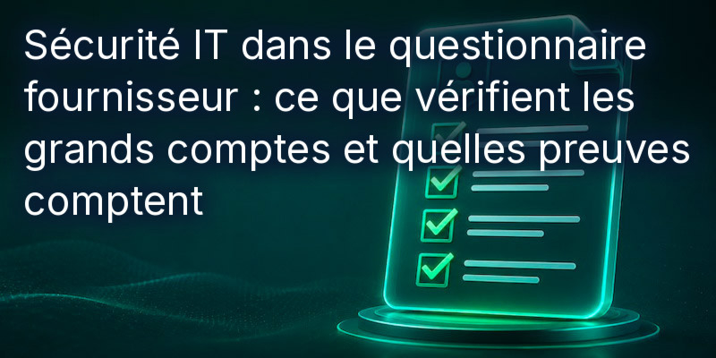 La sécurité informatique dans le questionnaire destiné aux fournisseurs : ce que vérifient les grands clients et quels documents sont importants