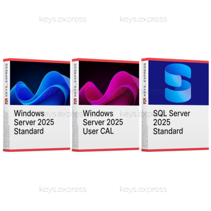 Windows Server 2025 Standard (16 Core) & 5 User CALs & SQL Server 2025 Standard Keys