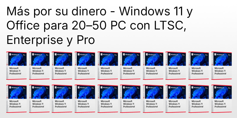 ¿Pro, Enterprise o LTSC? Así es como las empresas con entre 20 y 50 ordenadores eligen el paquete de licencias por volumen adecuado y ahorran cantidades de cuatro cifras