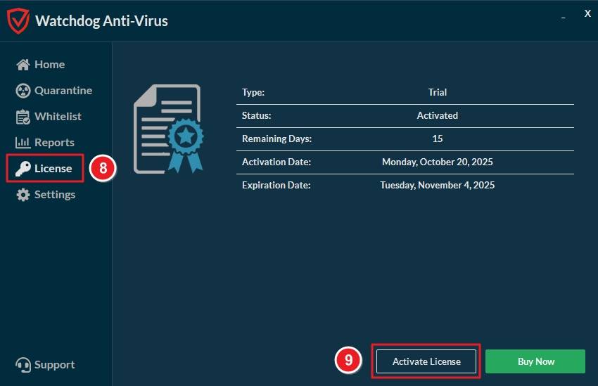 Watchdog Development Anti-Virus - Keys Support